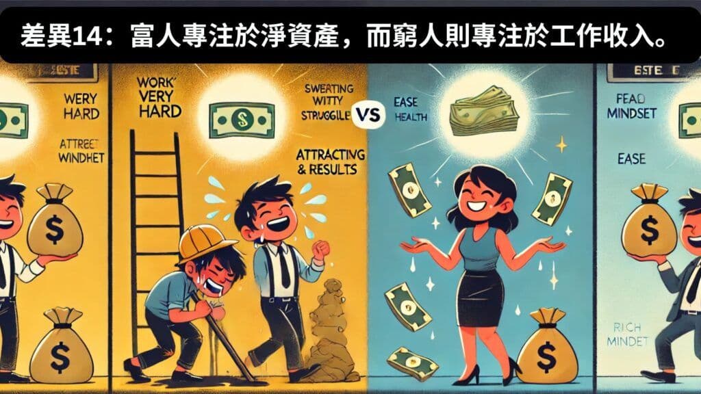 差異14:富人專注於淨資產,而窮人則專注於工作收入。