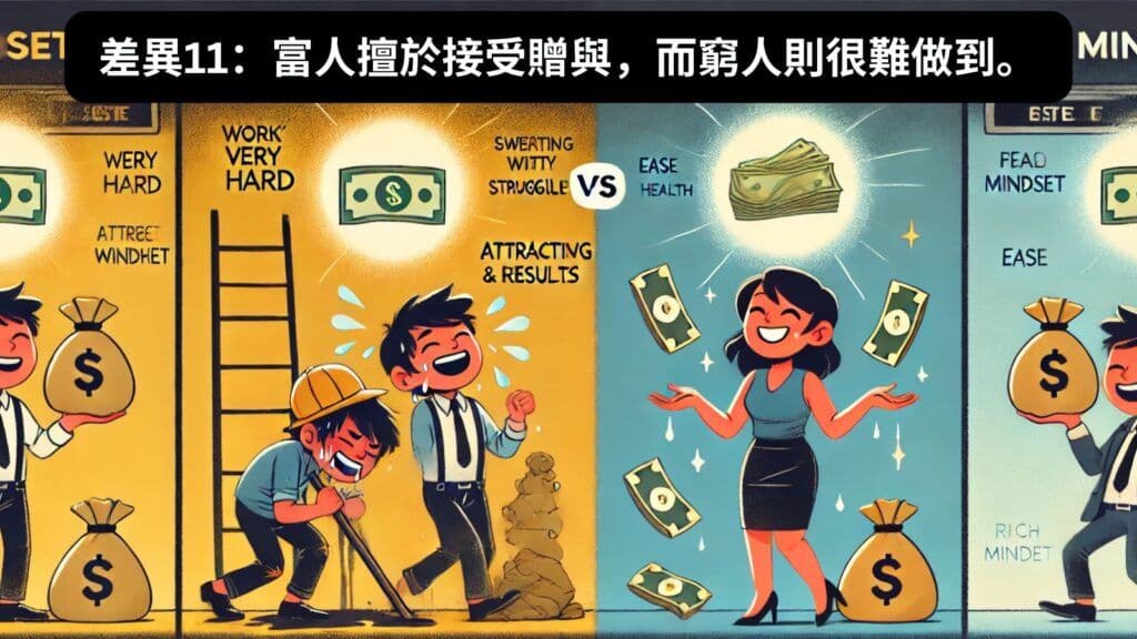 差異11:富人擅於接受贈與,而窮人則很難做到。