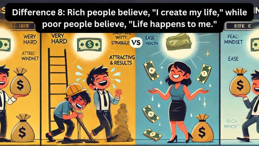 Difference 8: Rich people believe, "I create my life," while poor people believe, "Life happens to me."