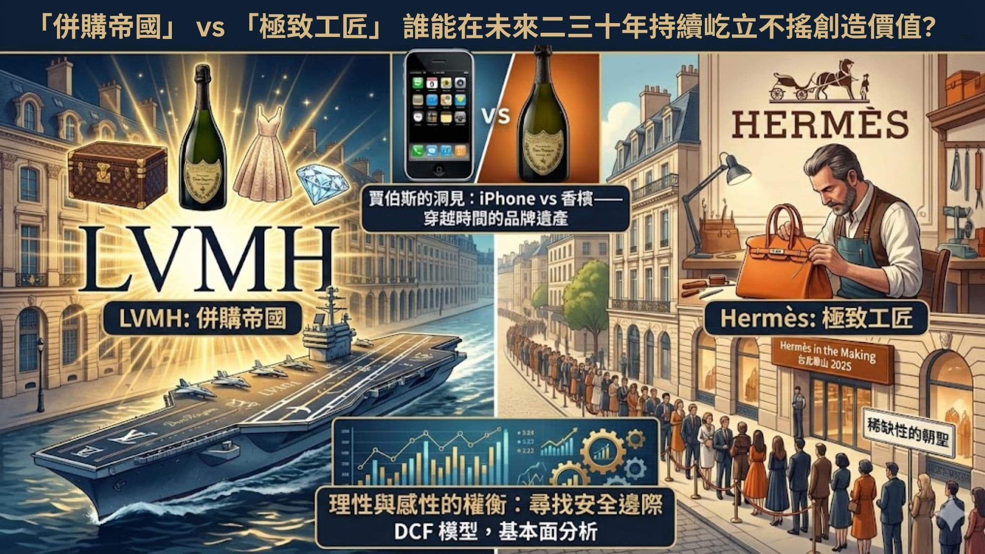 LVMH vs 愛馬仕: 奢侈品股票之價值投資與質化量化分析 | 誰才是真正的「護城河之王」?從自由現金流、品牌稀缺性到長期複利全面拆解