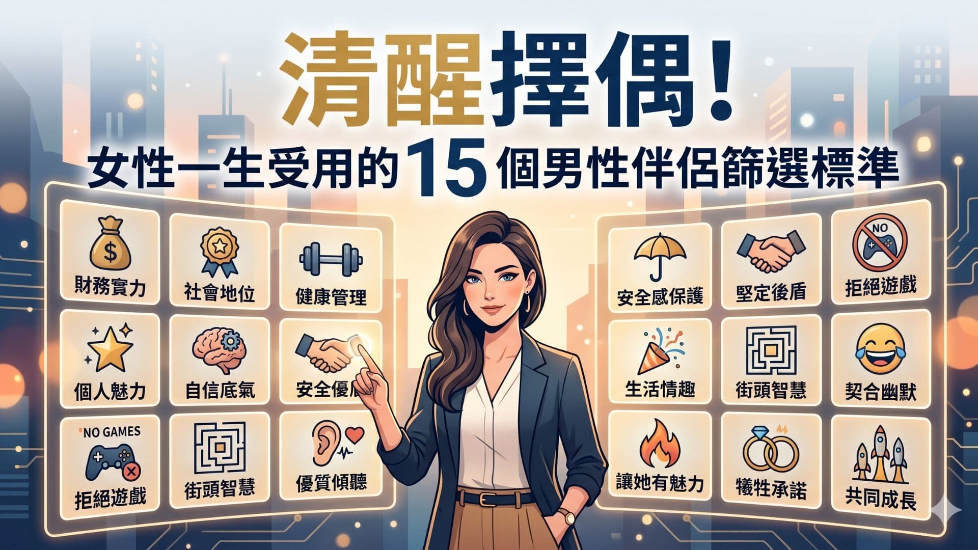 清醒擇偶!女性一生受用的 15 個男性伴侶篩選標準