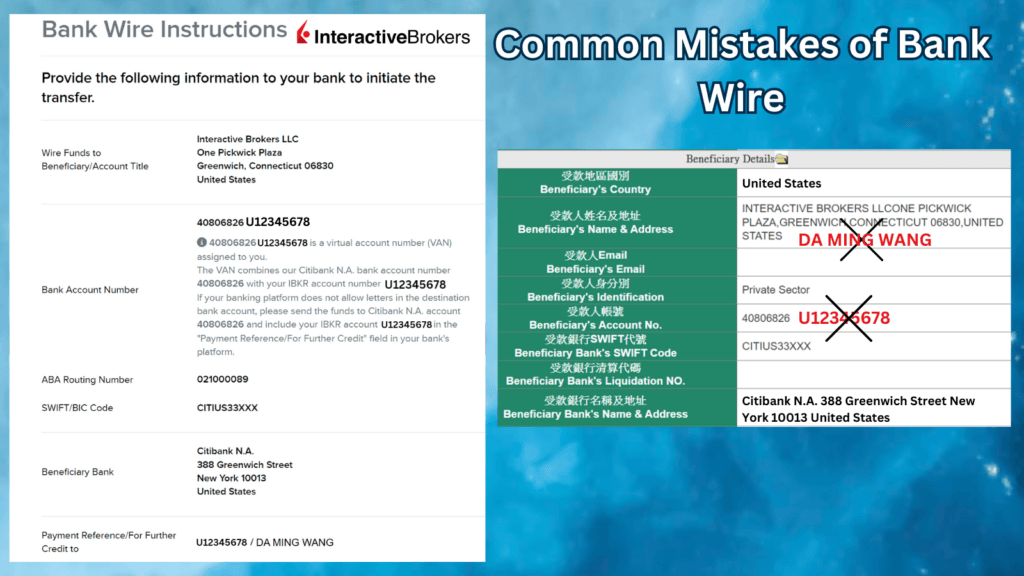 Common Mistakes of Bank Wire