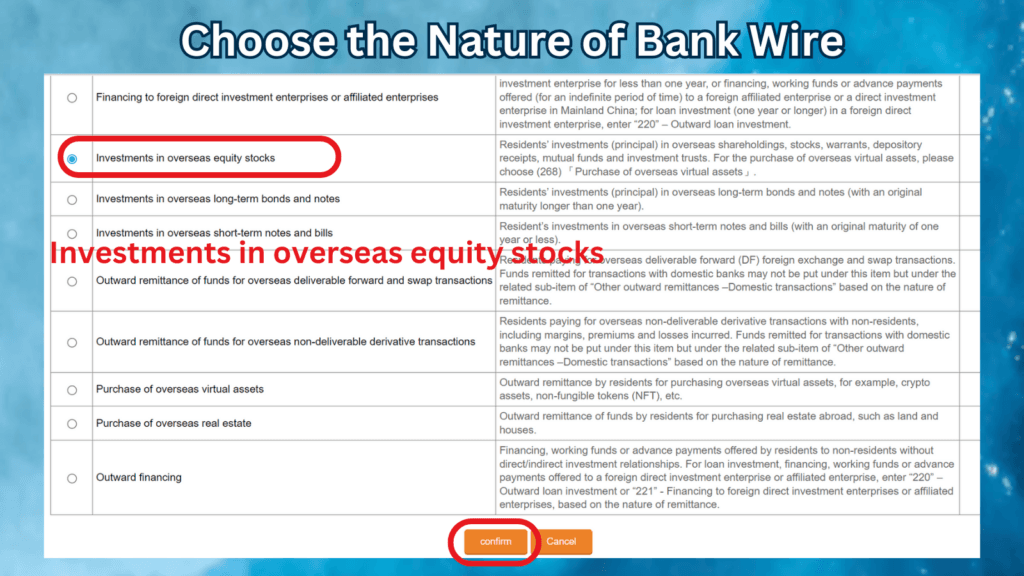 Log in to your local bank online to make the bank wire 7